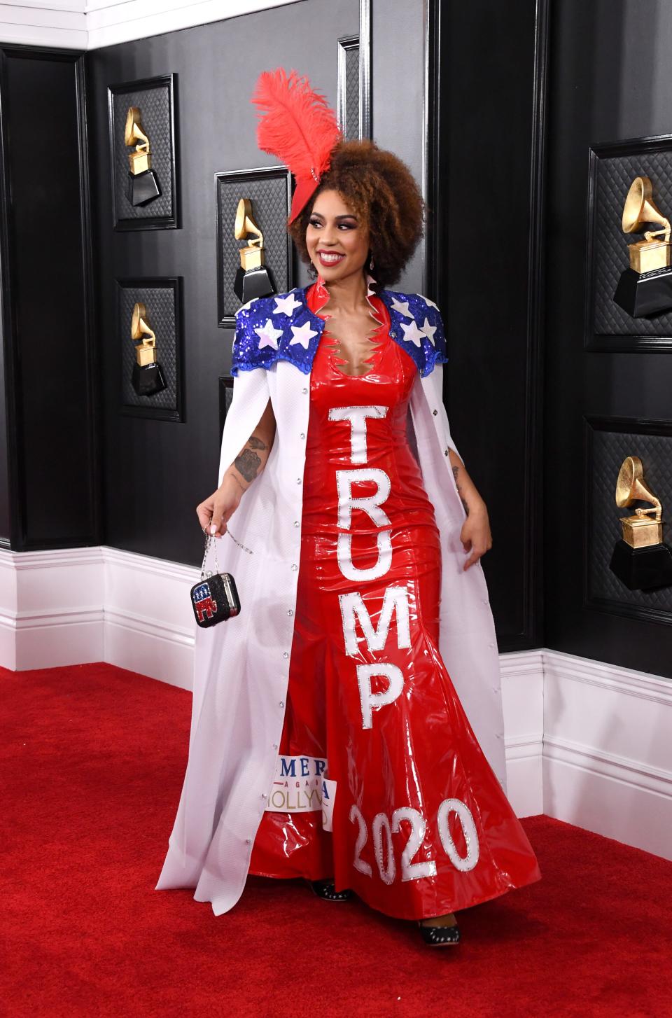 joy villa grammys 2020 trump dress