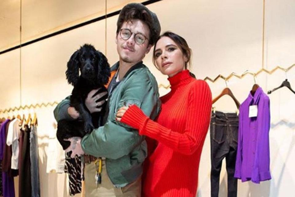 Surprise: Brooklyn Beckham and Fig went to visit Victoria at work on Wednesday: Instagram / Victoria Beckham