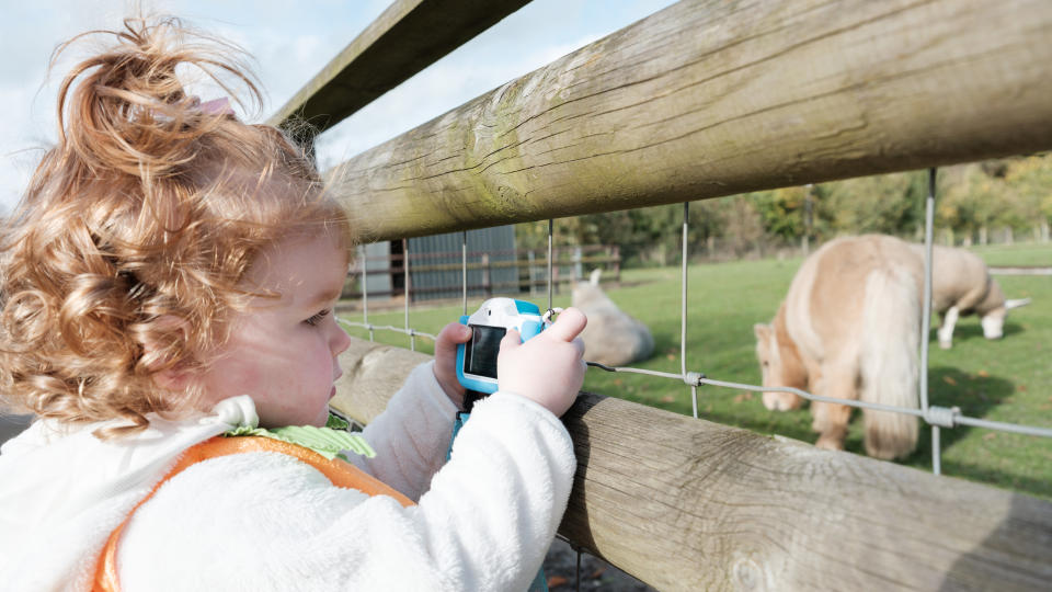 My First Camera 3 being used by a small child at a farm