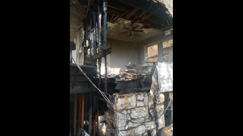 Fire damage done to Shampelle Davis’ apartment on April 11, 2024.