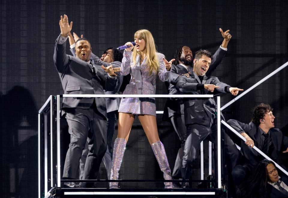 Taylor Swift at the Taylor Swift "The Eras Tour" held at Allegiant Stadium on March 24, 2023 in Las Vegas, Nevada.