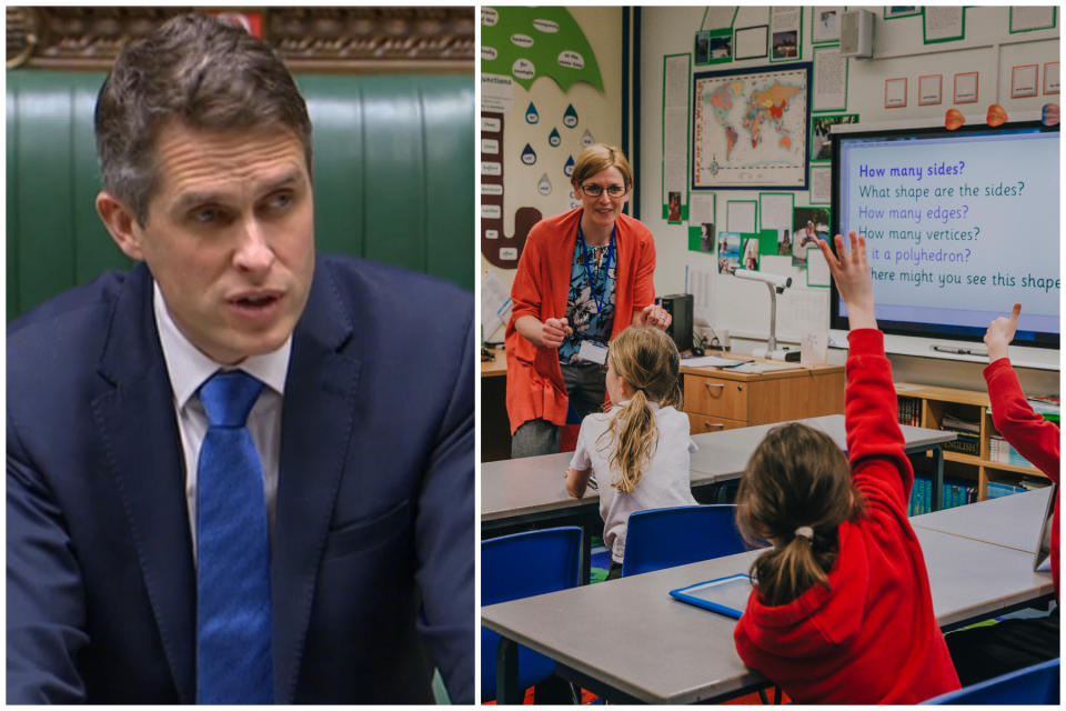 Gavin Williamson's plan to delay the reopening of some primary schools has come under fire. (PA/Getty)