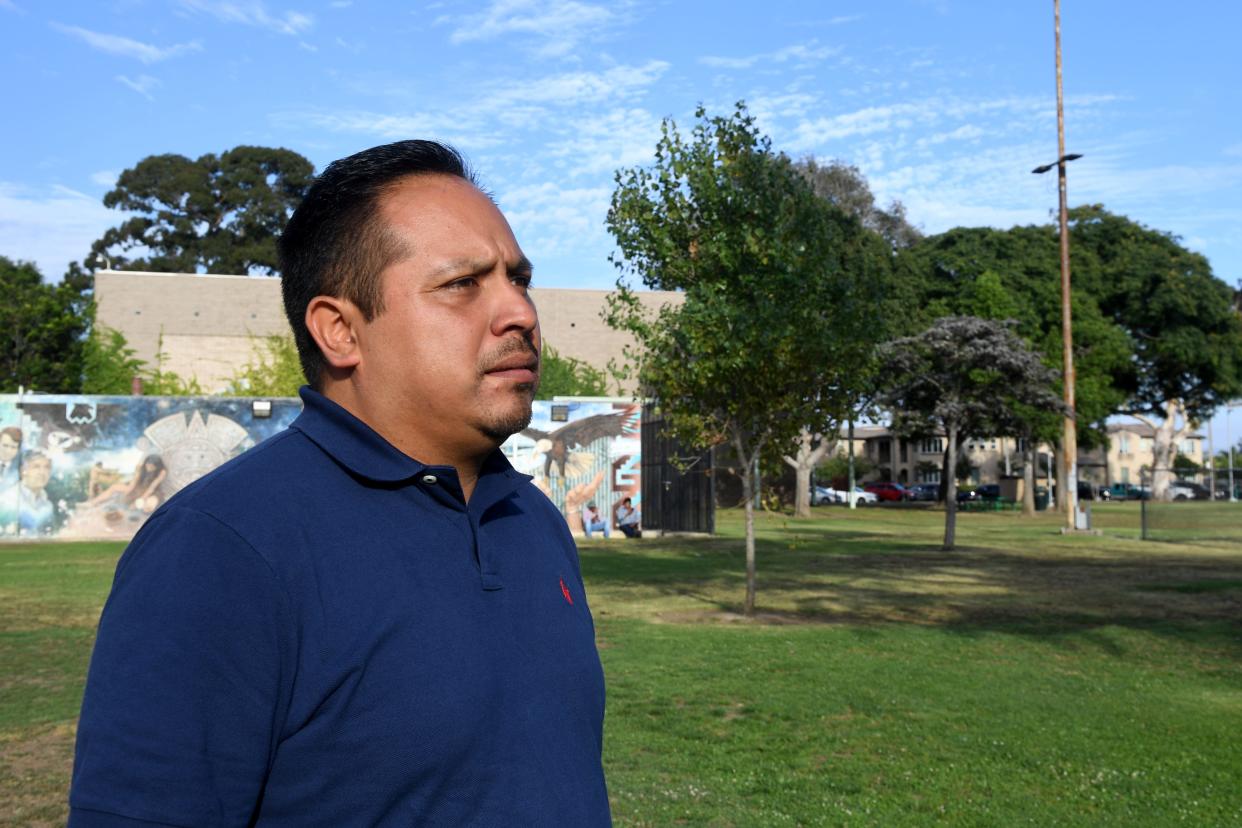Oxnard City Councilman Oscar Madrigal visits La Colonia Park near his home in the La Colonia neighborhood Aug. 9.