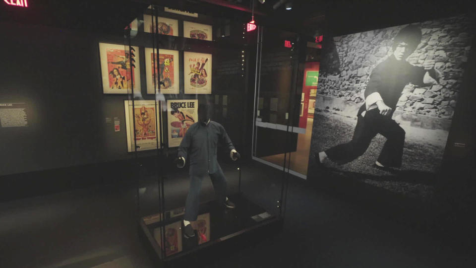 An exhibit featuring Bruce Lee (