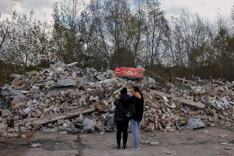 Aftermath of a Russian military strike in Kharkiv region