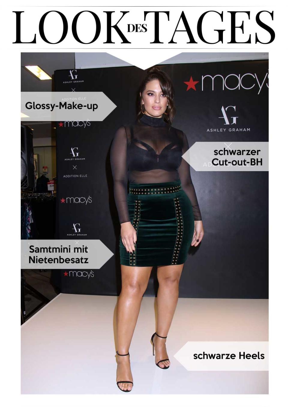 Ashley Graham präsentiert ihre Dessous-Kollektion bei der „Macy’s“-Modenschau in Las Vegas. (Bild: ddp Images)