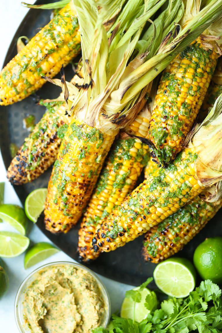 grilled corn with cilantro lime butter