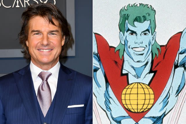 <p>JC Olivera/Getty; Alamy</p> Tom Cruise and Captain Planet