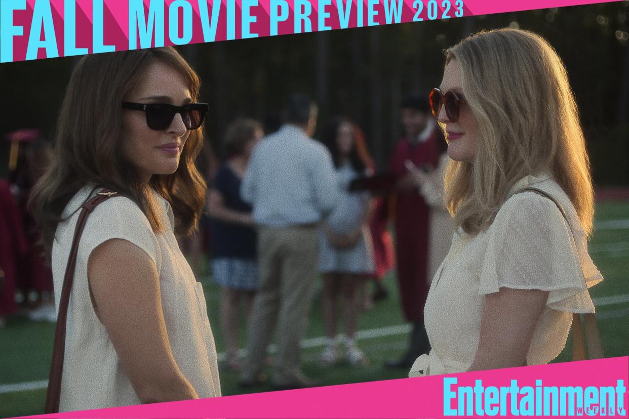 May December, L to R: Natalie Portman as Elizabeth Berry with Julianne Moore as Gracie Atherton-Yoo.