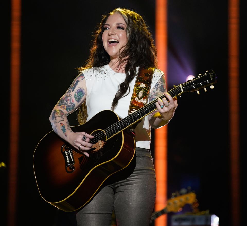 Ashley McBryde performs during CMA Fest at Nissan Stadium on Sunday, June 11, 2023, in Nashville, Tennessee.