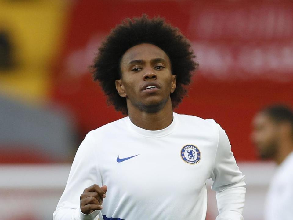 Chelsea's Willian during the warm up: Pool via REUTERS