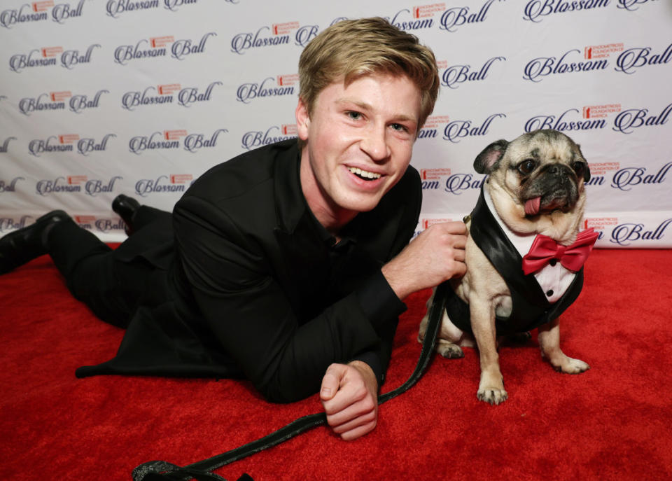 Robert Irwin and Doug the Pug attend the Endometriosis Foundation of America's (EndoFound) 12th Annual Blossom Ball at Gotham Hall on May 3, 2024, in New York City.<p>Jamie McCarthy/Getty Images</p>