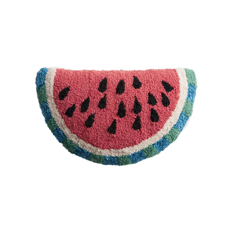 Coral Watermelon Shaped Indoor/Outdoor Throw Pillow