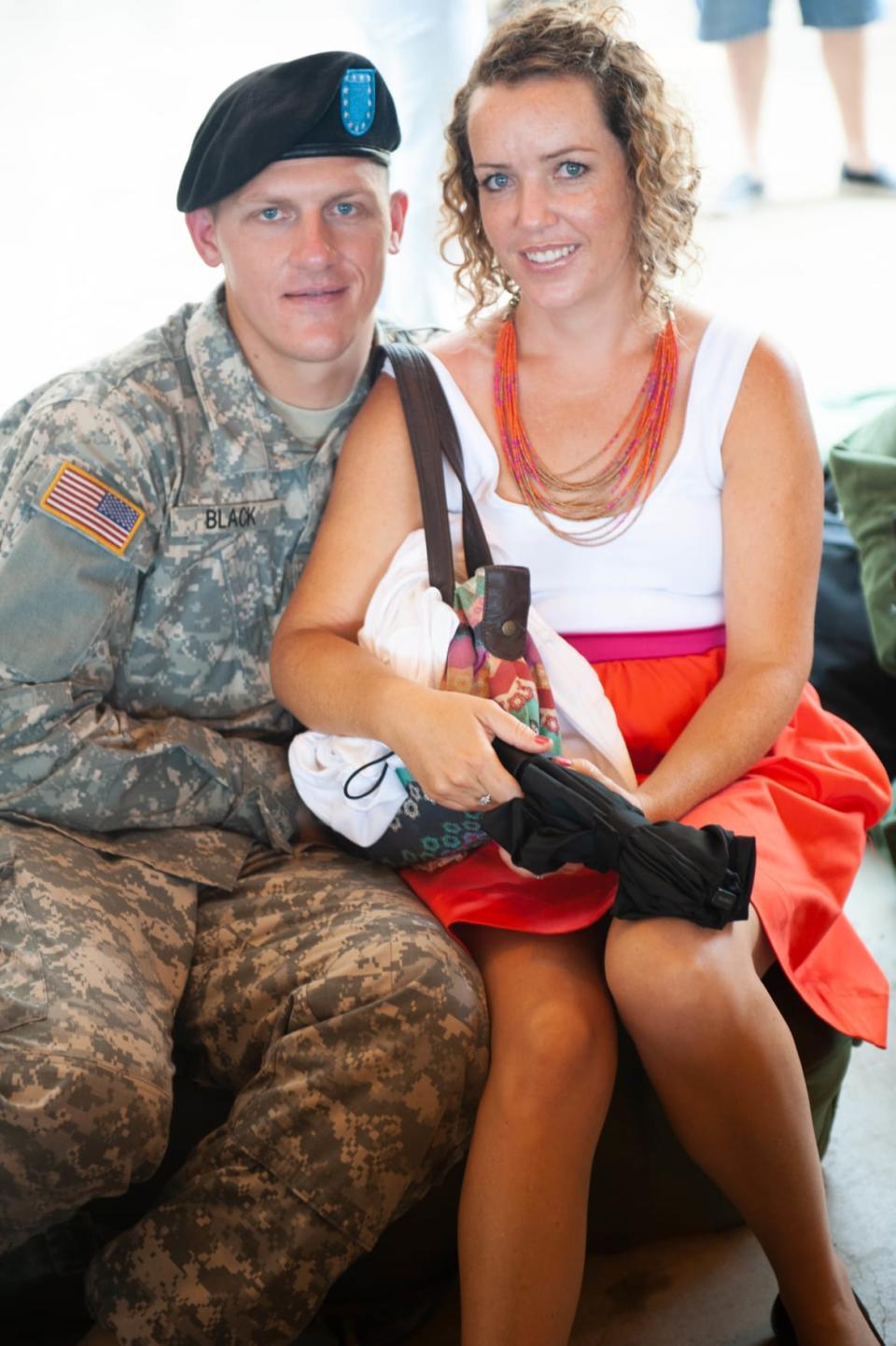 <div class="inline-image__caption"><p>Bryan and Michelle after his Special Forces graduation.</p></div> <div class="inline-image__credit">Courtesy Karen Black</div>