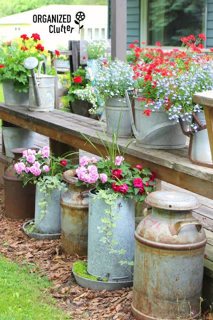 Old Coffee Pot Upcycled As A Flower Pot - Organized Clutter