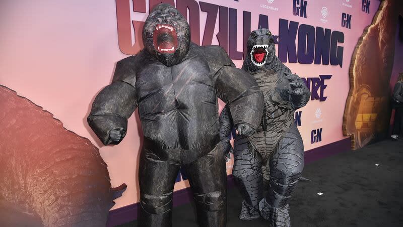 King Kong and Godzilla characters at the premiere of "Godzilla x Kong: The New Empire" on Monday, March 25, 2024, in Los Angeles.