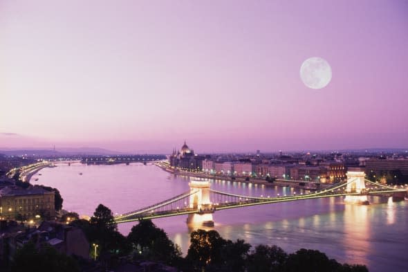 The Széchenyi Chain Bridge over the Danube river