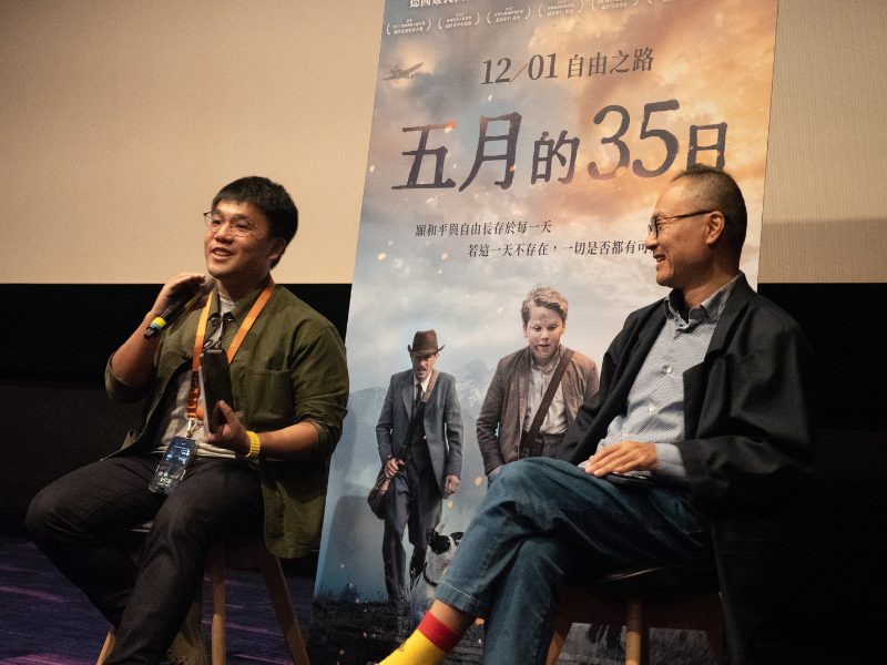 法律白話文運動的楊貴智，從法律角度剖析電影《五月的35日》，探討台灣難民現況。（圖／鴻聯）