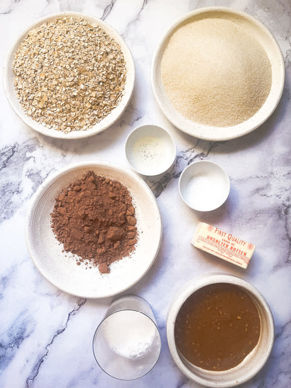 <em>Ingredients for Boiled Peanut Butter Cookies</em><p>Courtesy of Jessica Wrubel</p>