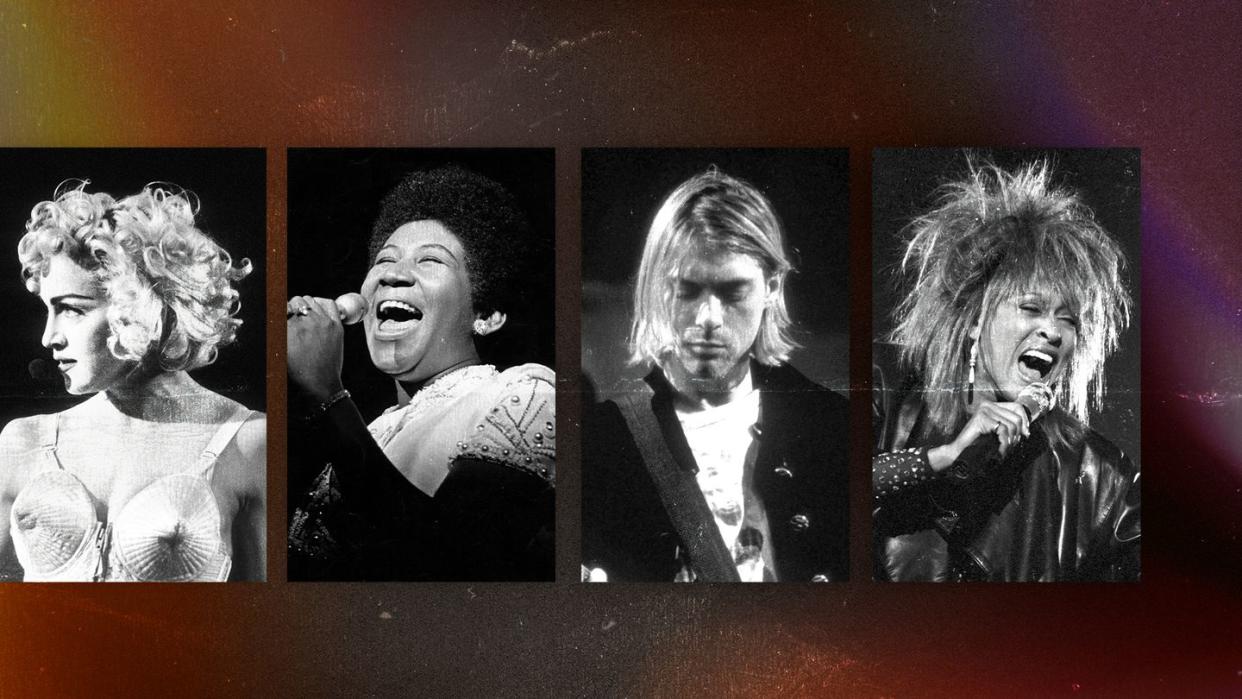 madonna, aretha franklin, kurt cobain, tina turner