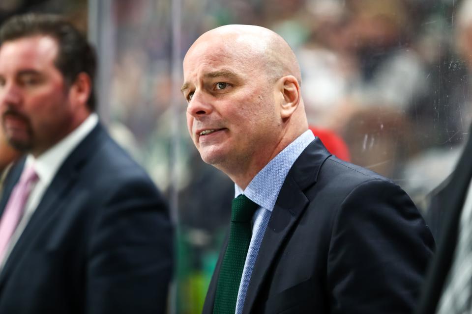 Looking for a gentler touch behind the bench with an eye on more offense, the Bruins tabbed former Dallas Stars head coach Jim Montgomery as their new coach.