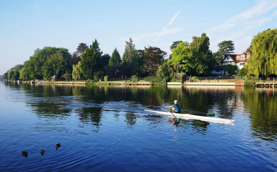 The race marks a tradition dating back to the 19th century which sees participants swim a 5km, 2.8km or 1.4km, stretch of the River Thames in Maidenhead (PA)