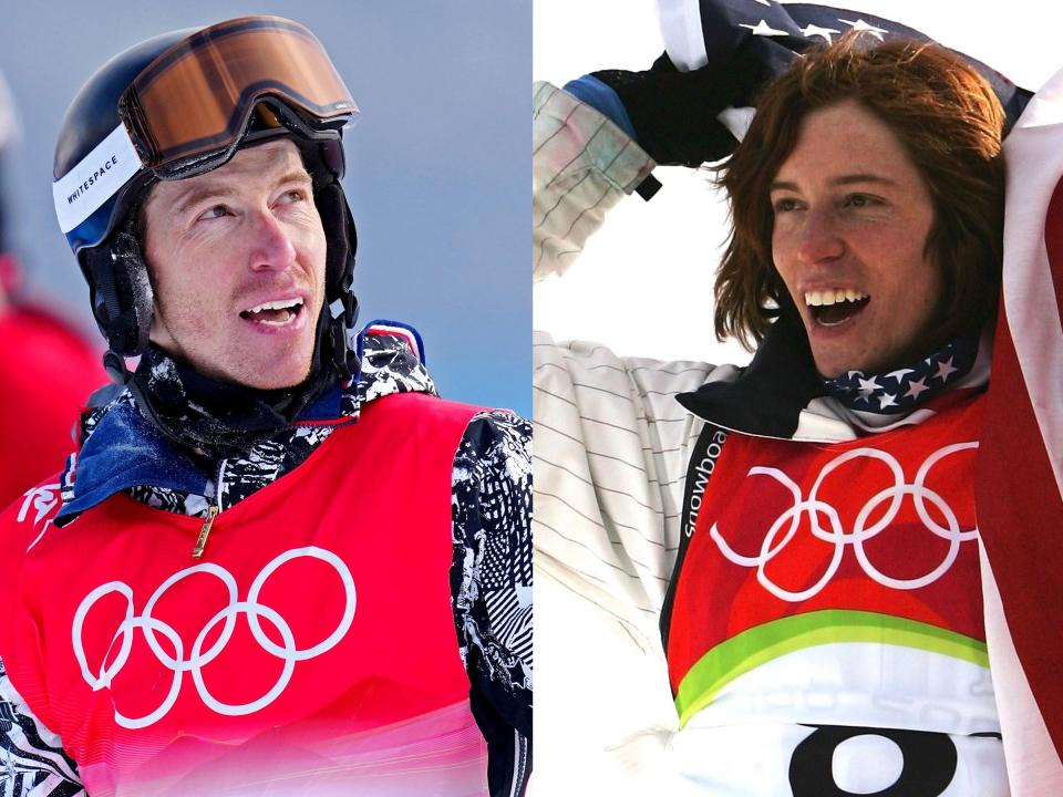 Shaun White in 2022 (left) and 2006.