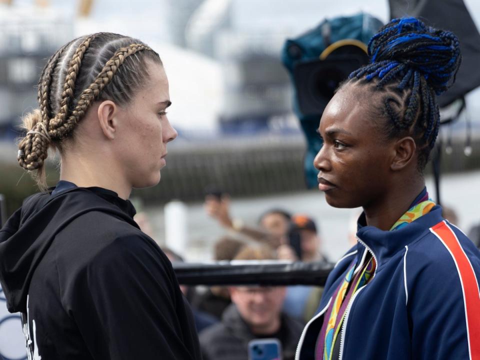 Savannah Marshall (left) faces off with Claressa Shields (Getty Images)