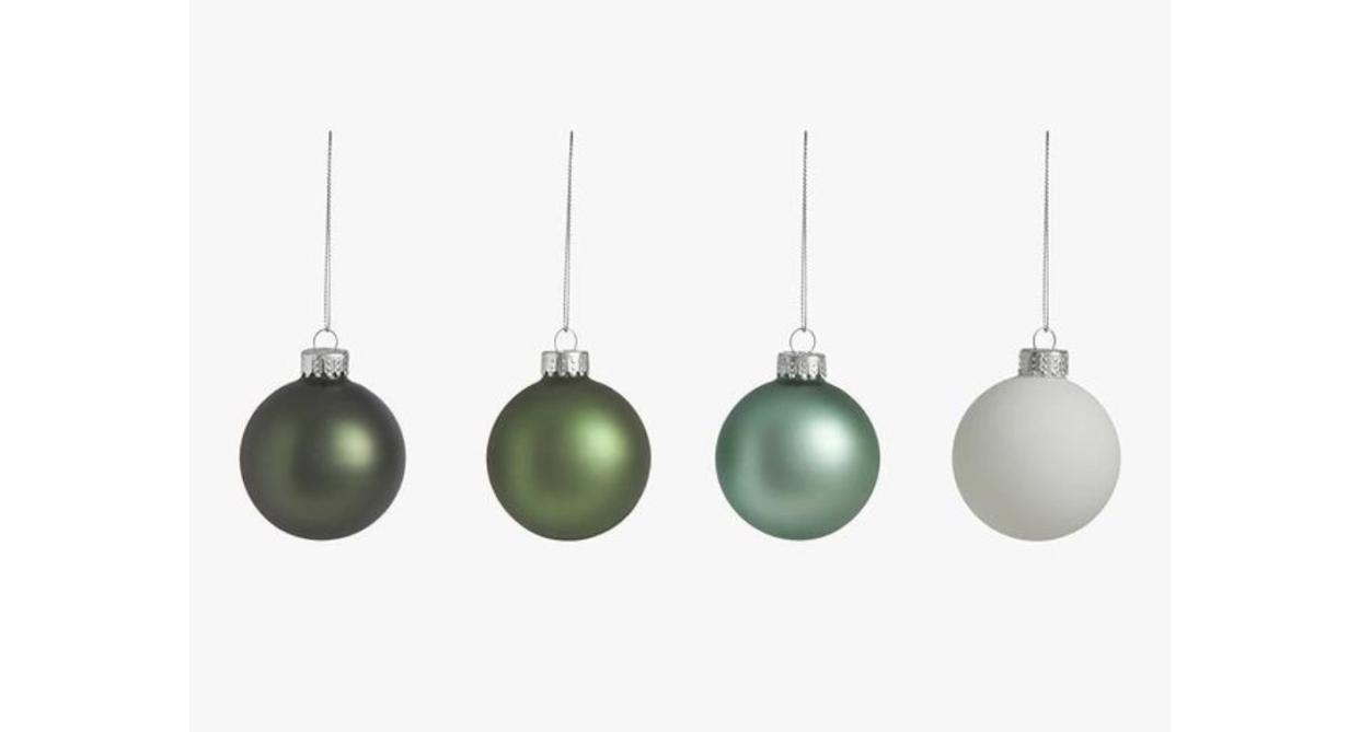 John Lewis Polar Planet Glass Baubles, Tub of 20, Green