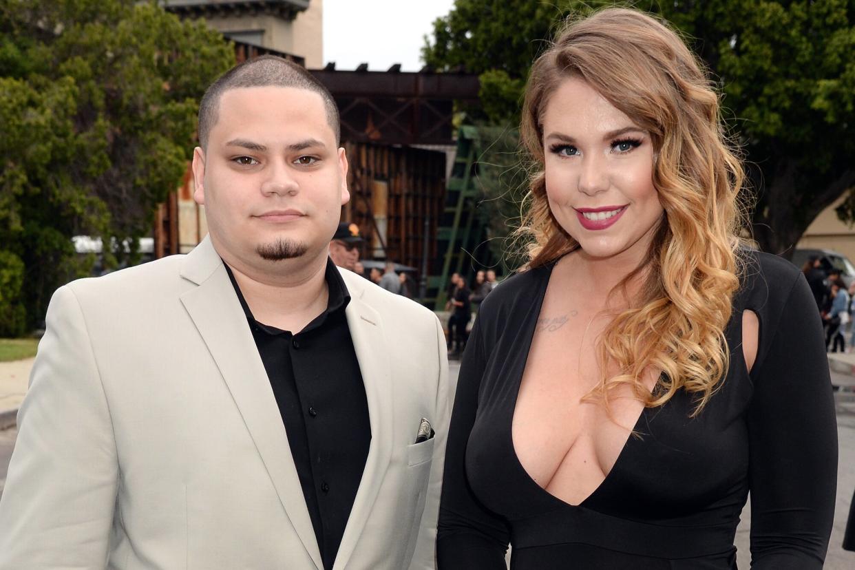 TV personalities Jo Rivera (L) and Kailyn Lowry attend the 2016 MTV Movie Awards at Warner Bros. Studios on April 9, 2016 in Burbank, California. MTV Movie Awards airs April 10, 2016 at 8pm ET/PT.