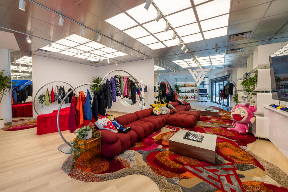 The 1,500-square-foot store features apparel from past collaborations and new drops, alongside vintage home accessories and <a href="https://wwd.com/business-news/technology/roblox-fashion-real-world-retail-1236417046/" rel="nofollow noopener" target="_blank" data-ylk="slk:gaming;elm:context_link;itc:0;sec:content-canvas" class="link ">gaming</a> equipment.