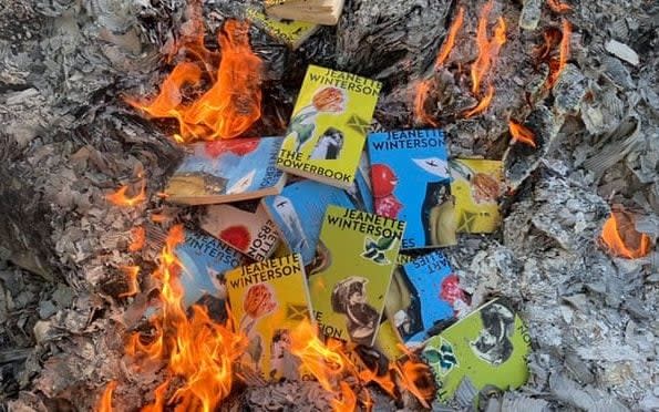 Jeanette Winterson burned her own books in protests over their blurbs - Twitter