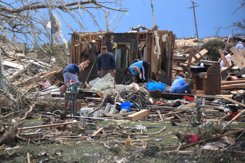 A path of destruction is seen in the aftermath of a series of tornadoes in Moore, Okla., May 21, 2013. On May 20 a series of tornadoes swept through severals towns south of Oklahoma City leaving a path of destruction and killing at least 24 people. File Photo by J.P. Wilson/UPI