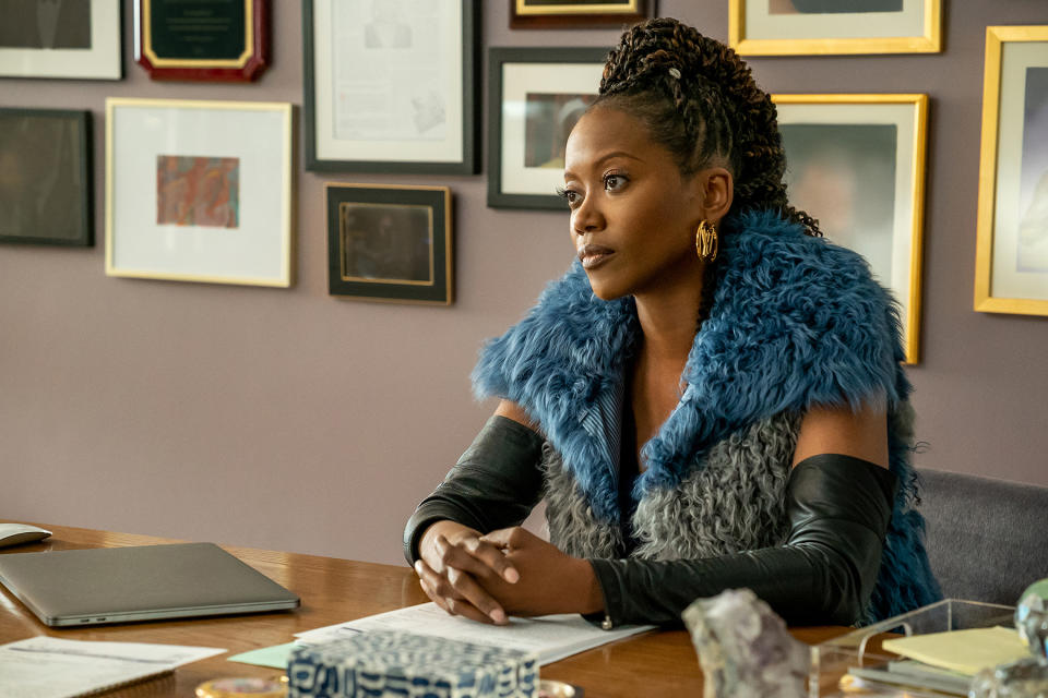 Erika Alexander portrays an impeccably dressed boss on &ldquo;Run The World." (Photo: Cara Howe/STARZ)