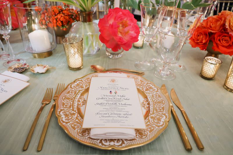 U.S. first lady Biden hosts a media preview in advance of Thursday's State Dinner as part of Indian Prime Minister Modi's official visit to the U.S, in Washington