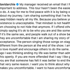 screenshot of david's message on instagram