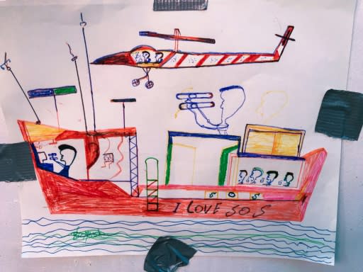 A drawing by a rescued migrant