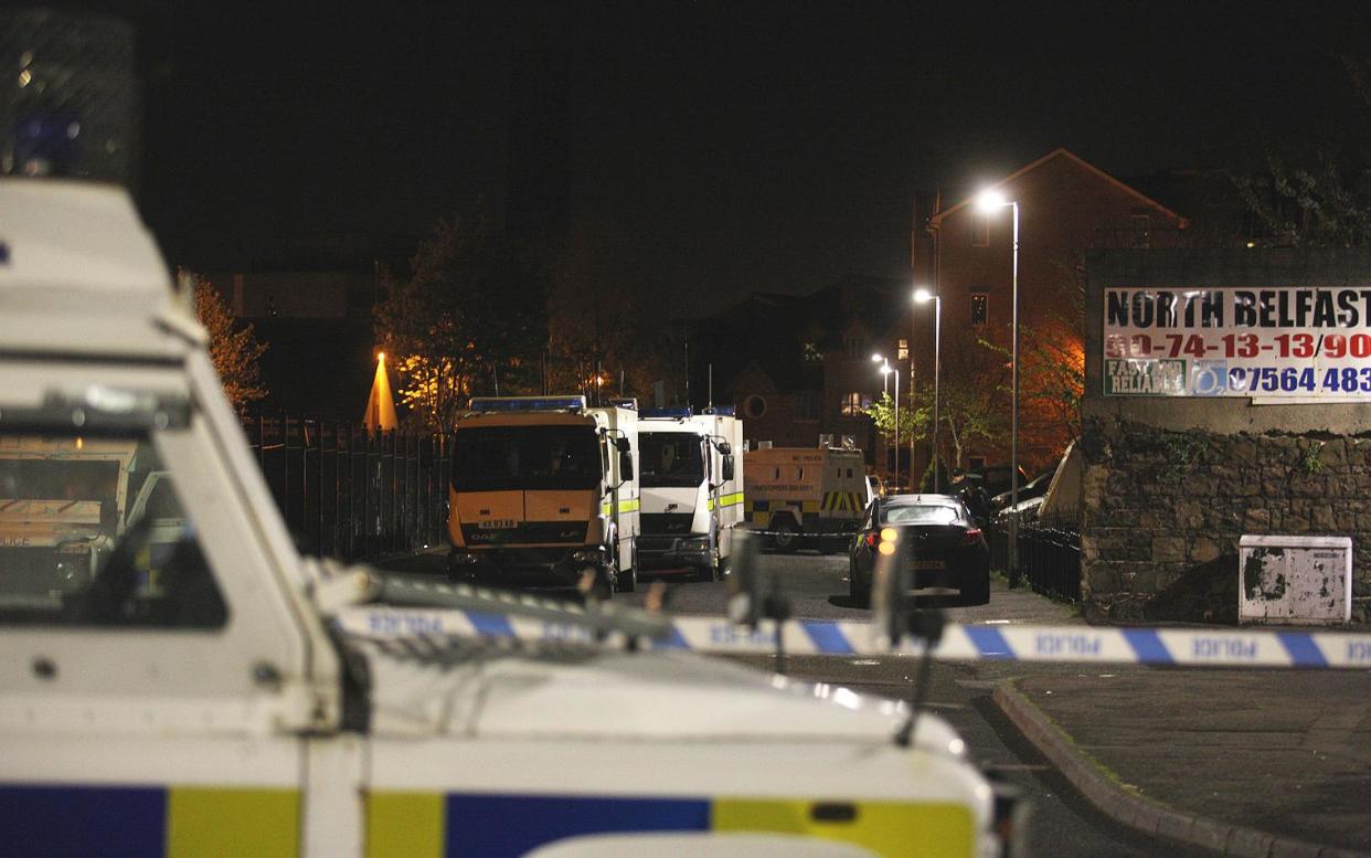 A police cordon where the bomb was found in Belfast: PA