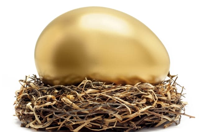 large golden egg nest