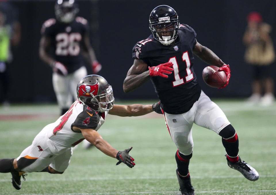 Atlanta Falcons wide receiver Julio Jones is coming off a big game against the Buccaneers. (AP)