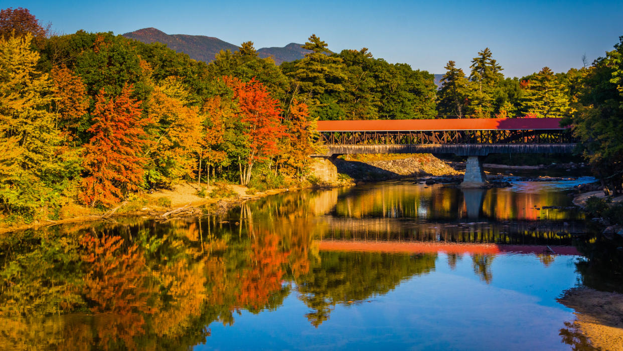 The Saco River Covered Bridge in Conway, New Hampshire.