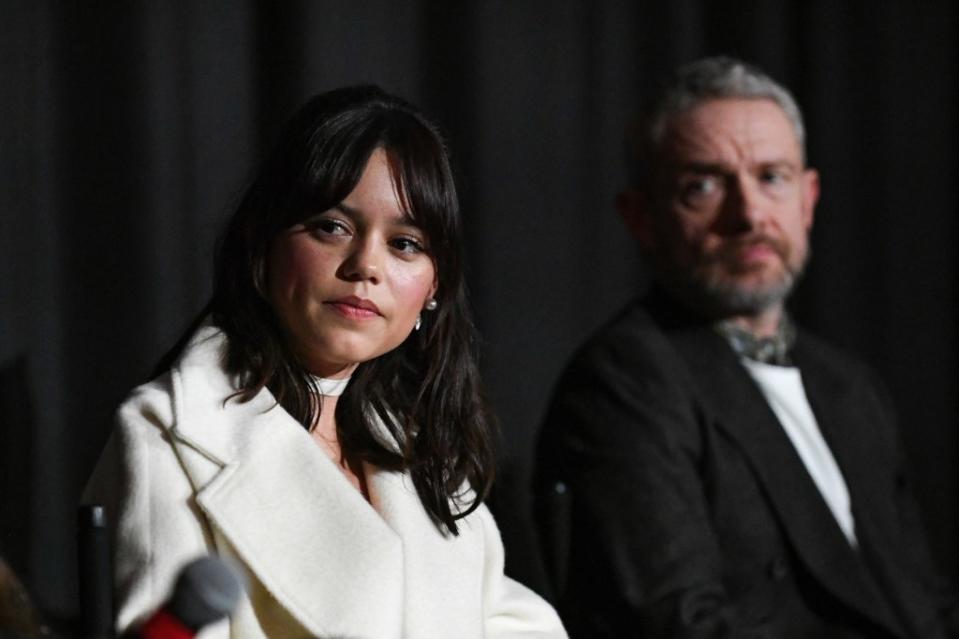 Jenna Ortega and Martin Freeman at the screening of “Miller’s Girl” at the Palm Springs International Film Festival in January. Getty Images for Lionsgate