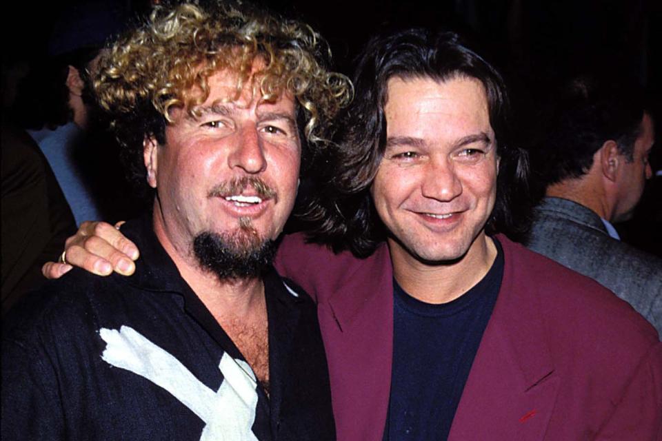 <p>Jeff Kravitz/FilmMagic</p> Sammy Hagar and Eddie Van Halen