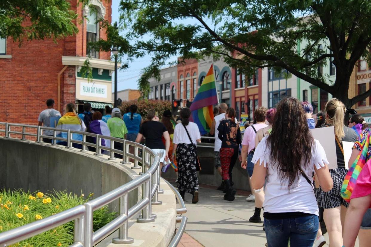 People marching at the 2023 Blue Water Pride. Port Huron will be having two Pride festivals this year.