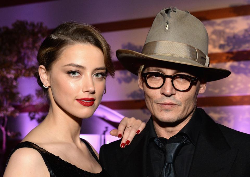 Johnny Depp and then-wife Amber Heard attending a 2014 Los Angeles gala.