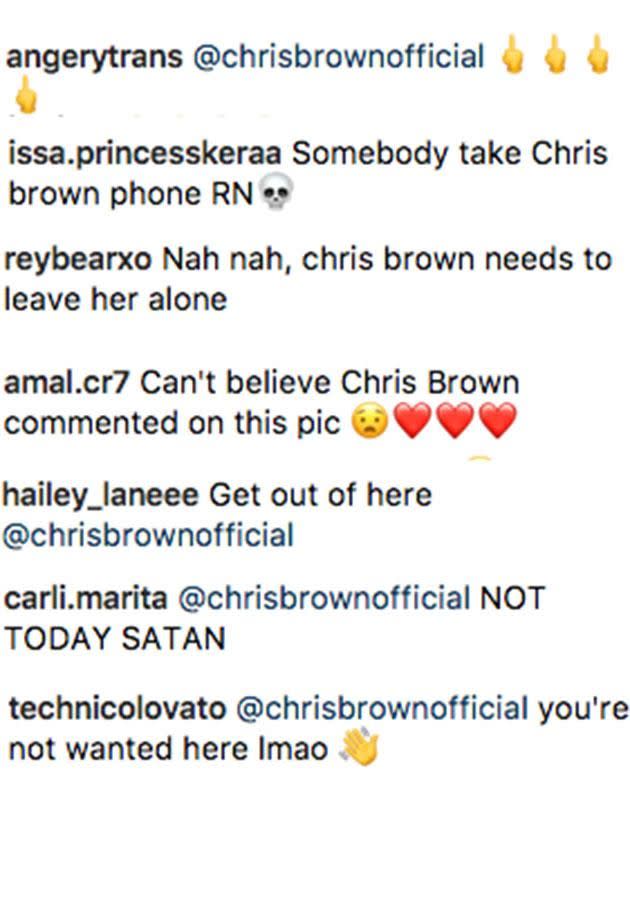 Fans were quick to call out Chris over his comment. Source: Instagram