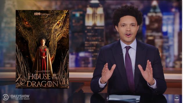 Trevor Noah pinpoints a major problem with “House of the Dragon.” (Photo: Screenshot “The Daily Show with Trevor Noah”/YouTube)