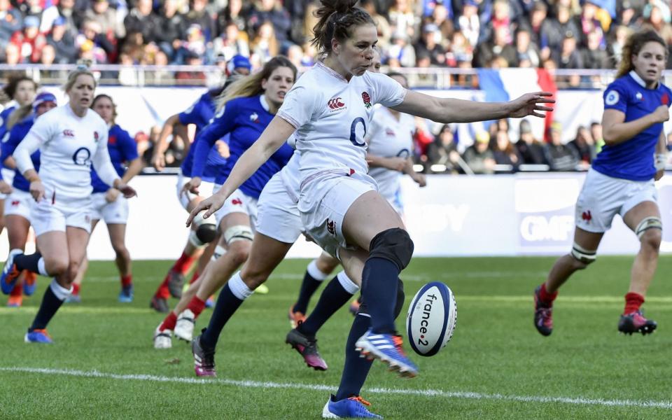 Emily Scarratt has impressed with her world-class kicking game  - AFP