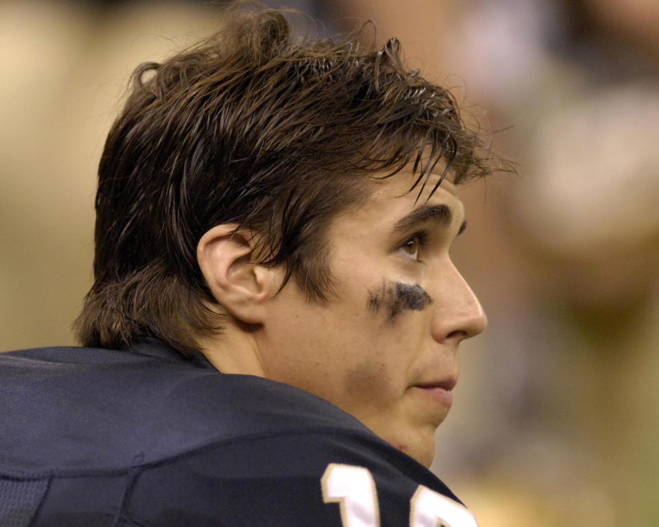Notre Dame quarterback Brady Quinn against  LSU  in the Allstate Sugar Bowl at the Superdome in New Orleans, Louisiana on January 3, 2007.  LSU won 41 - 14. (Photo by Al Messerschmidt/WireImage)