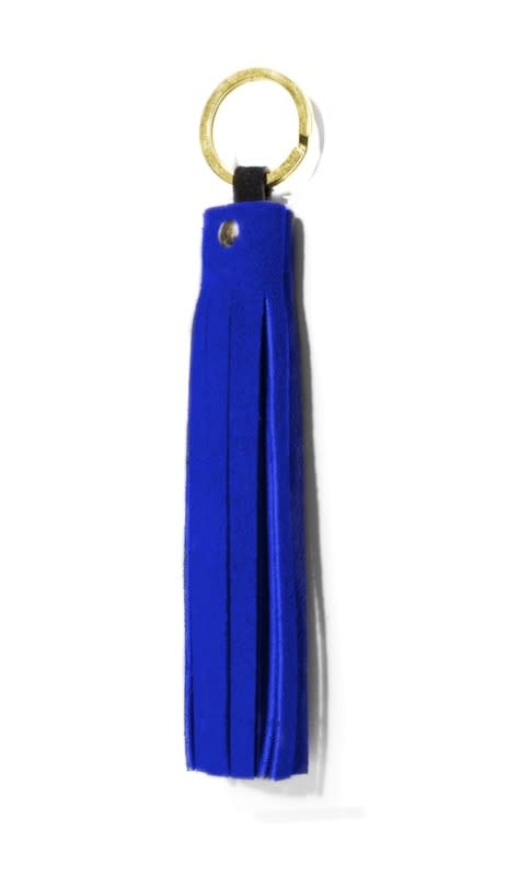 <p>Add flair to your keys, your bag, or anything with a zipper with this suede fringe keyring. <a href="http://www.ryebags.com/shop/fez-key-ring-cobalt" rel="nofollow noopener" target="_blank" data-ylk="slk:Rye Bags Fez Ring" class="link ">Rye Bags Fez Ring</a> ($40)</p>